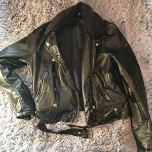 Free people vegan leather bomber jacket. NWOT